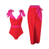 Pink and orange Swimwear with Sarong