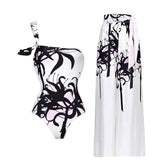 White & Pink Swimwear with Tranparent Pant