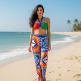 Multi colour bikini with transparent Pants