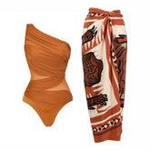 Orange Swimwear with sarong