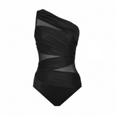 Black Net Cut out Swimwear