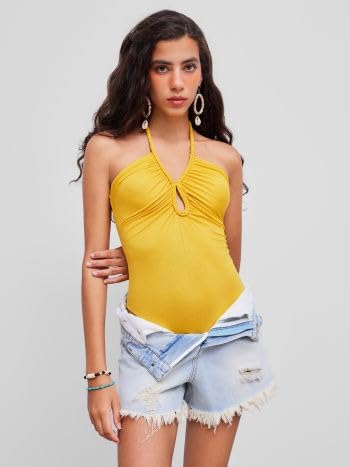 Yellow Monokini with Sarong