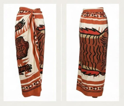 Orange Swimwear with sarong