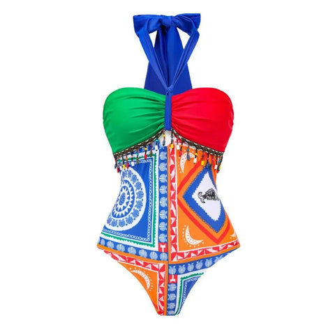 Colourful Swimware With Tranparent colourful Pant