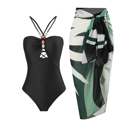 Beachdiva - Black_swimwear with Sarong