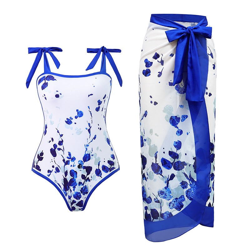 Blue Leaf cosume with sarong
