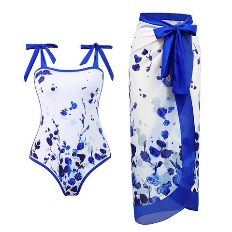 Blue Leaf cosume with sarong