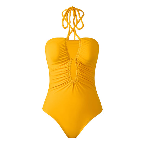 Yellow Monokini with Sarong
