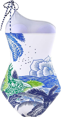 Parrot One Shoulder Monokini With Sarong