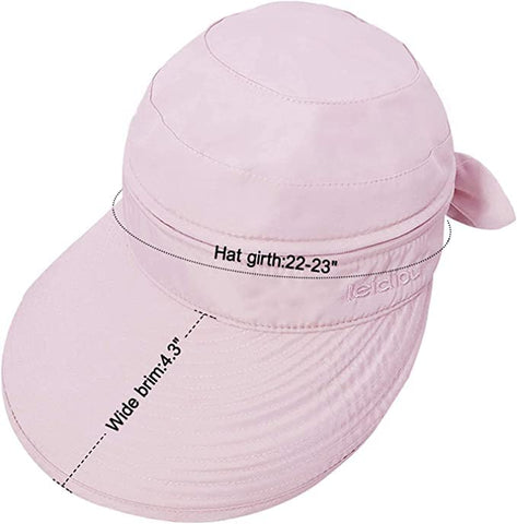 Light Pink Large Brim Sun Hat Summer UV Protection for beach Thin Hat 2 in 1 Beach Sun Hat