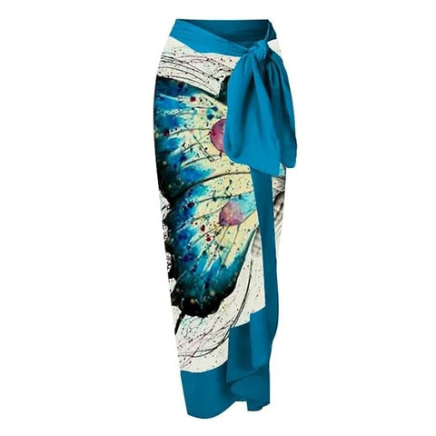 Butterfly Print Monokini With Sarong