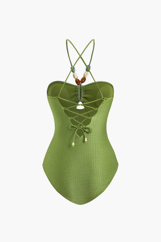 Beachdiva - Green swimwear with Sarong