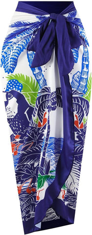 Parrot One Shoulder Monokini With Sarong