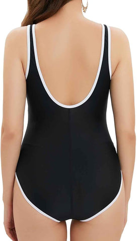 Black deep back swimsuit