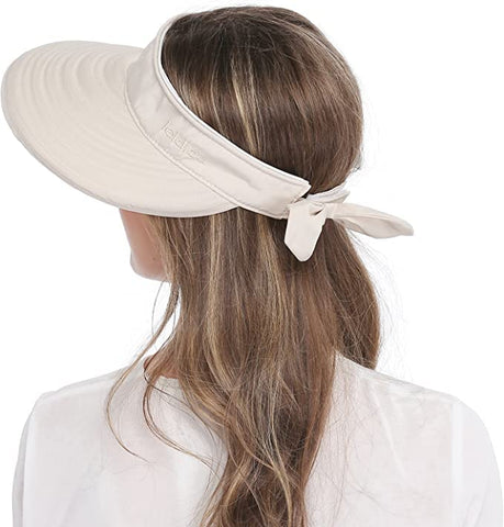 Nude Wide Large Brim Sun Hat Summer UV Protection for beach Thin Hat 2 in 1 Beach Sun Hat