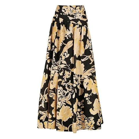 Beachdiva -black and gold swimwear with elegant Skirt