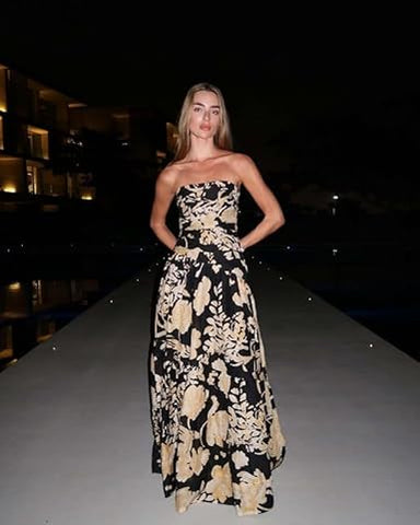 Beachdiva -black and gold swimwear with elegant Skirt