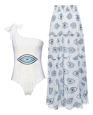 Evil Eye Monokini with Sarong