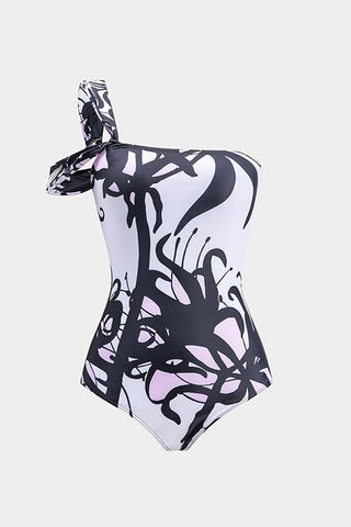 White & Pink Swimwear with Tranparent Pant