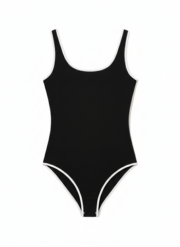 Black deep back swimsuit