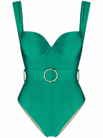 Beachdiva - Premium Green Swimwear with Sarong