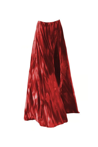 Beachdiva's  Premium_starfish_Red Swimwear with Sarong Skirt