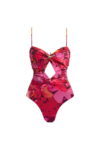 Beachdiva's  Premium_starfish_Flower Swimwear with Sarong Skirt