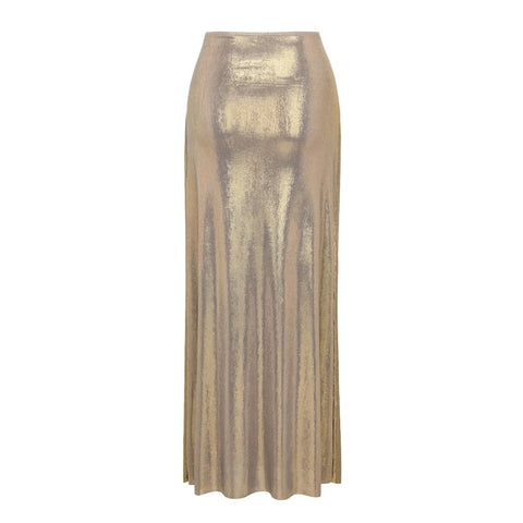 Gold Shimmer Fornt Cut Out   Swimwear With SKIRT